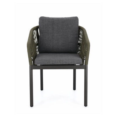 GALDANA Outdoor Dining Chair in Charcoal Green - Bizzotto | Milola