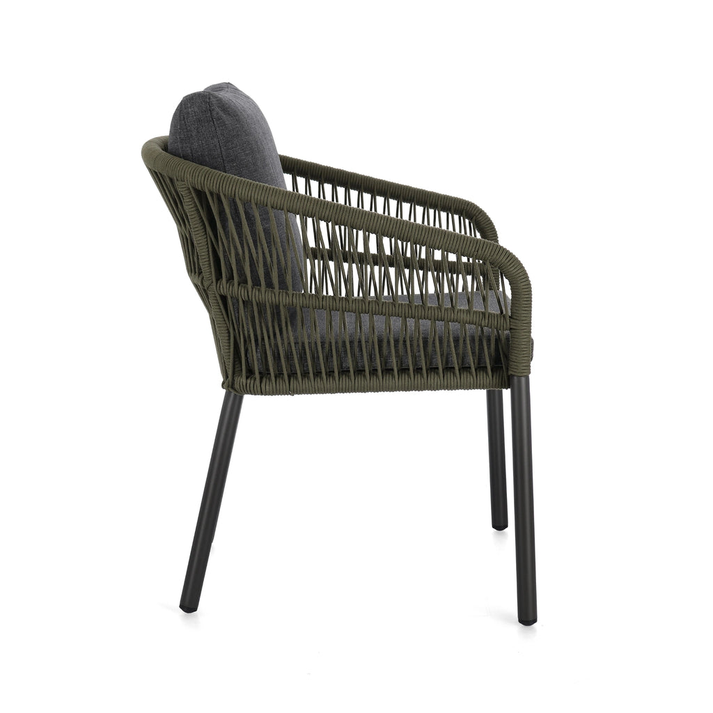 GALDANA Outdoor Dining Chair in Charcoal Green - Bizzotto | Milola