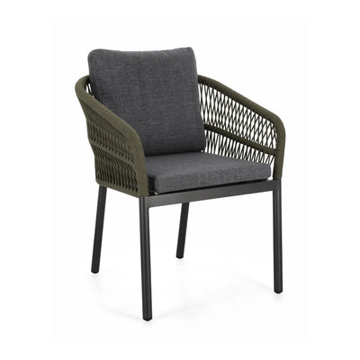 GALDANA Outdoor Dining Chair in Charcoal Green - Bizzotto | Milola