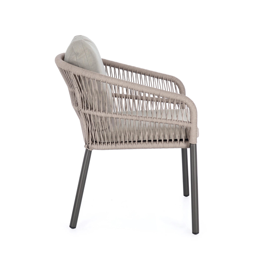 GALDANA Outdoor Dining Chair in Charcoal Khaki - Bizzotto | Milola