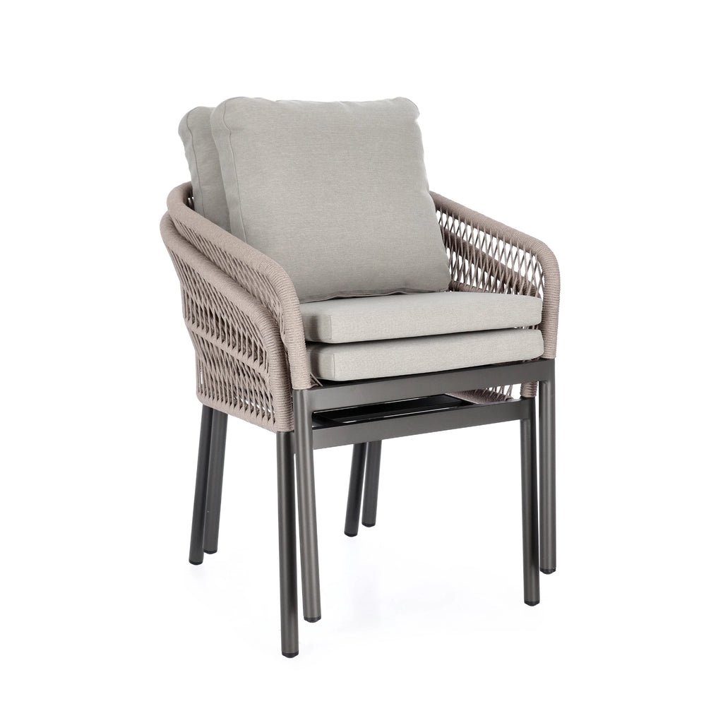 GALDANA Outdoor Dining Chair in Charcoal Khaki - Bizzotto | Milola