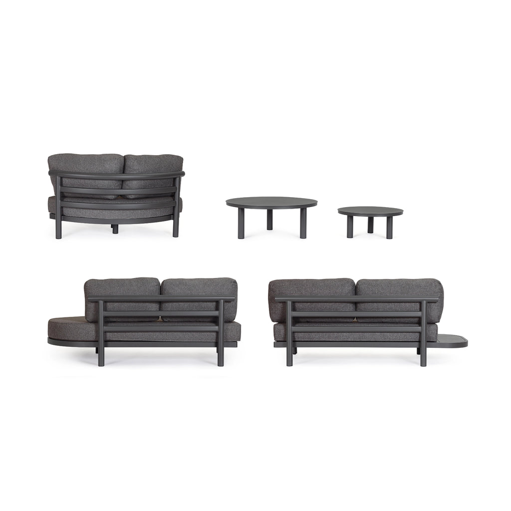 HERCULES Outdoor Corner Sofa Set in Antracite - Bizzotto | Milola