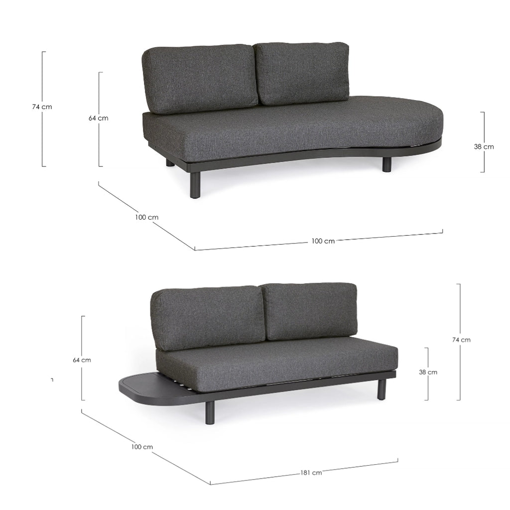 HERCULES Outdoor Corner Sofa Set Dimensions - Bizzotto | Milola