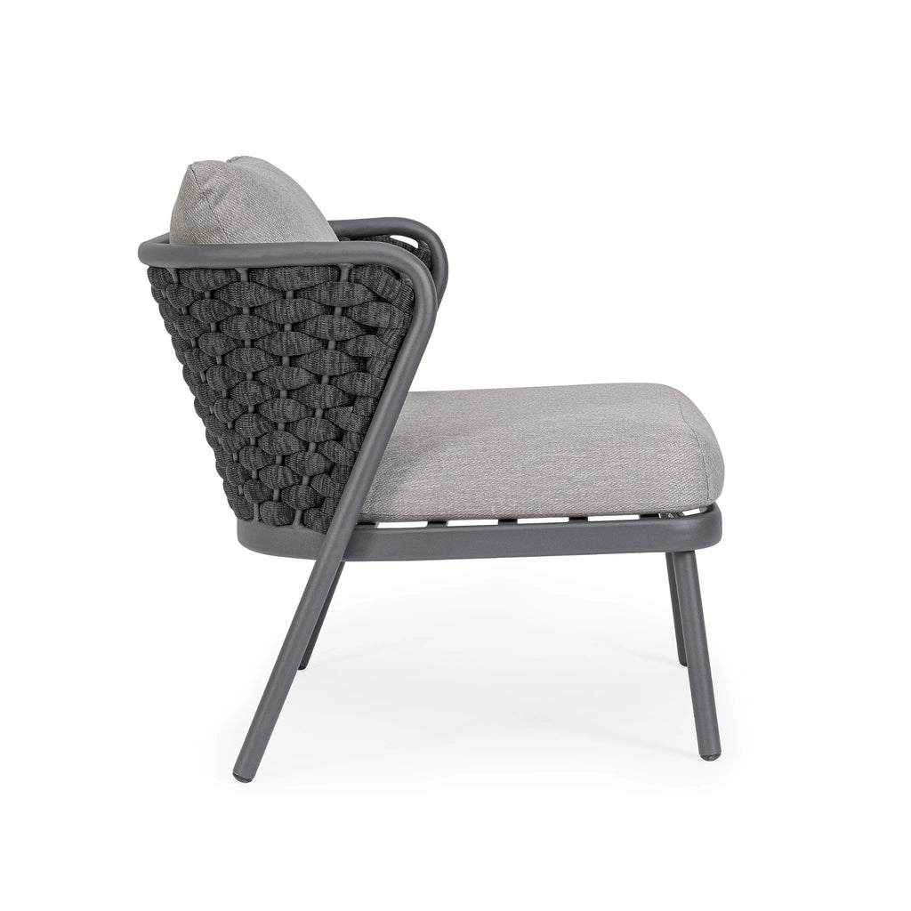 HARLOW Outdoor Lounge Chair in Charcoal/Graphite - Bizzotto | Milola