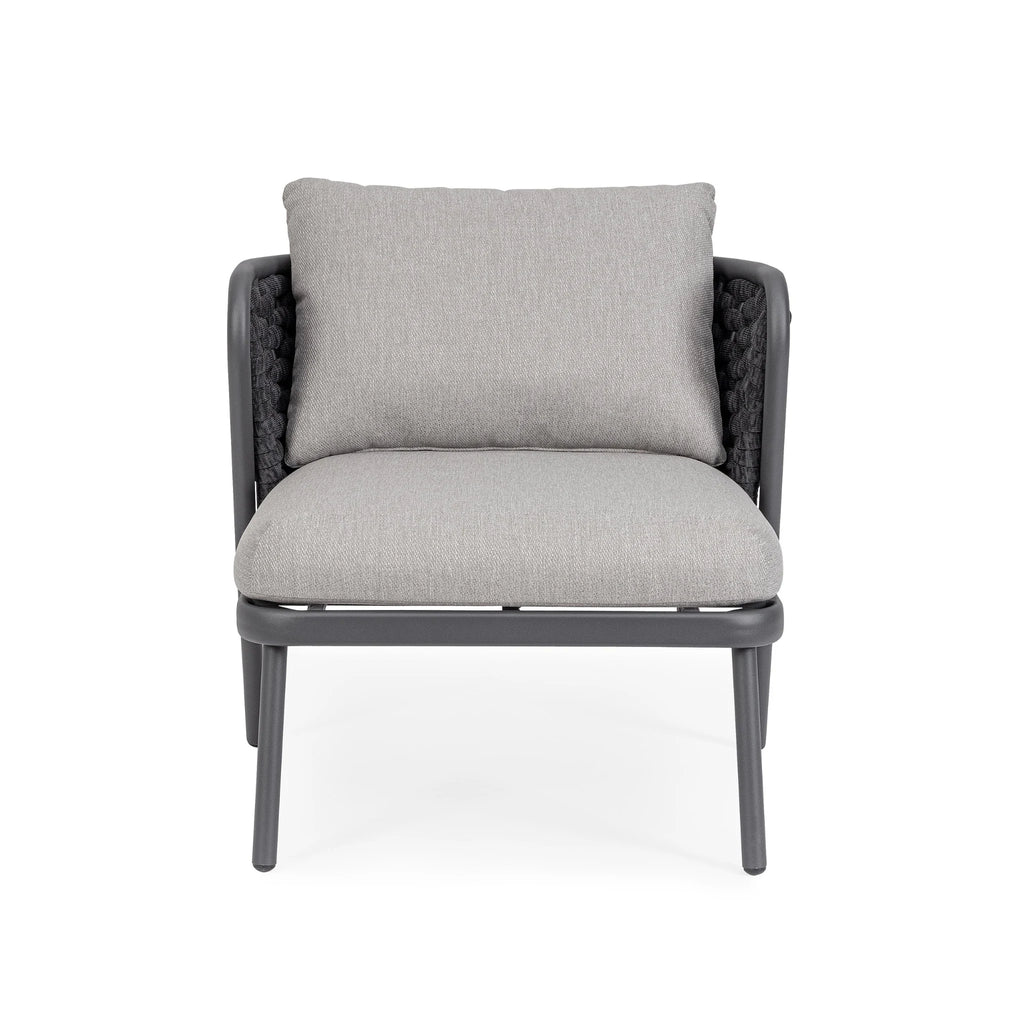 HARLOW Outdoor Lounge Chair in Charcoal/Graphite - Bizzotto | Milola