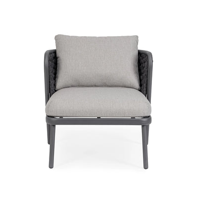 HARLOW Outdoor Lounge Chair in Charcoal/Graphite - Bizzotto | Milola