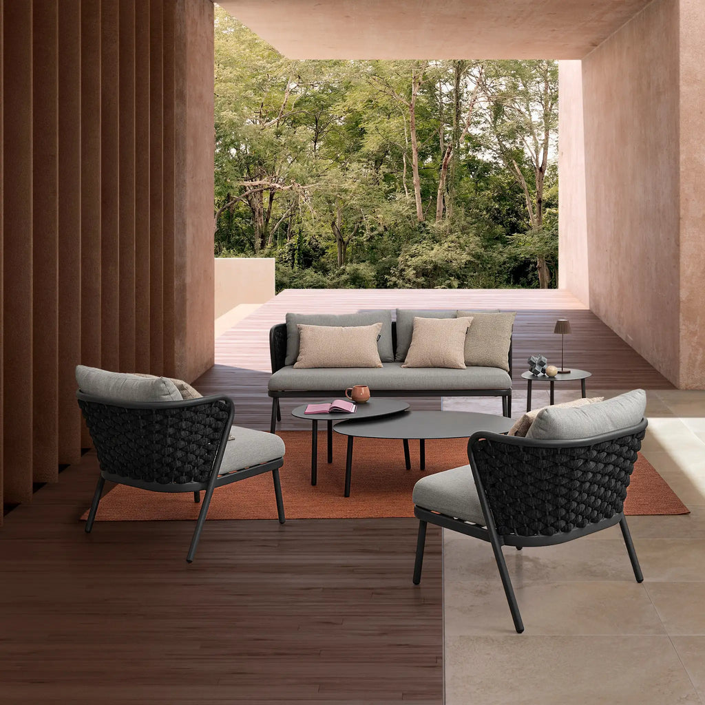 HARLOW Outdoor Sofa Set in Charcoal/Graphite - Bizzotto | Milola