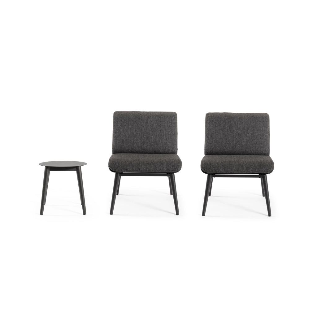 ISABELA Outdoor Lounge Chair Set in Charcoal - Bizzotto | Milola