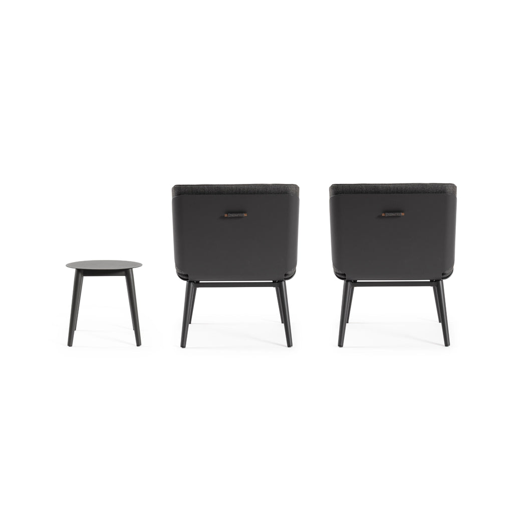 ISABELA Outdoor Lounge Chair Set in Charcoal - Bizzotto | Milola