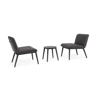 ISABELA Outdoor Lounge Chair Set in Charcoal - Bizzotto | Milola