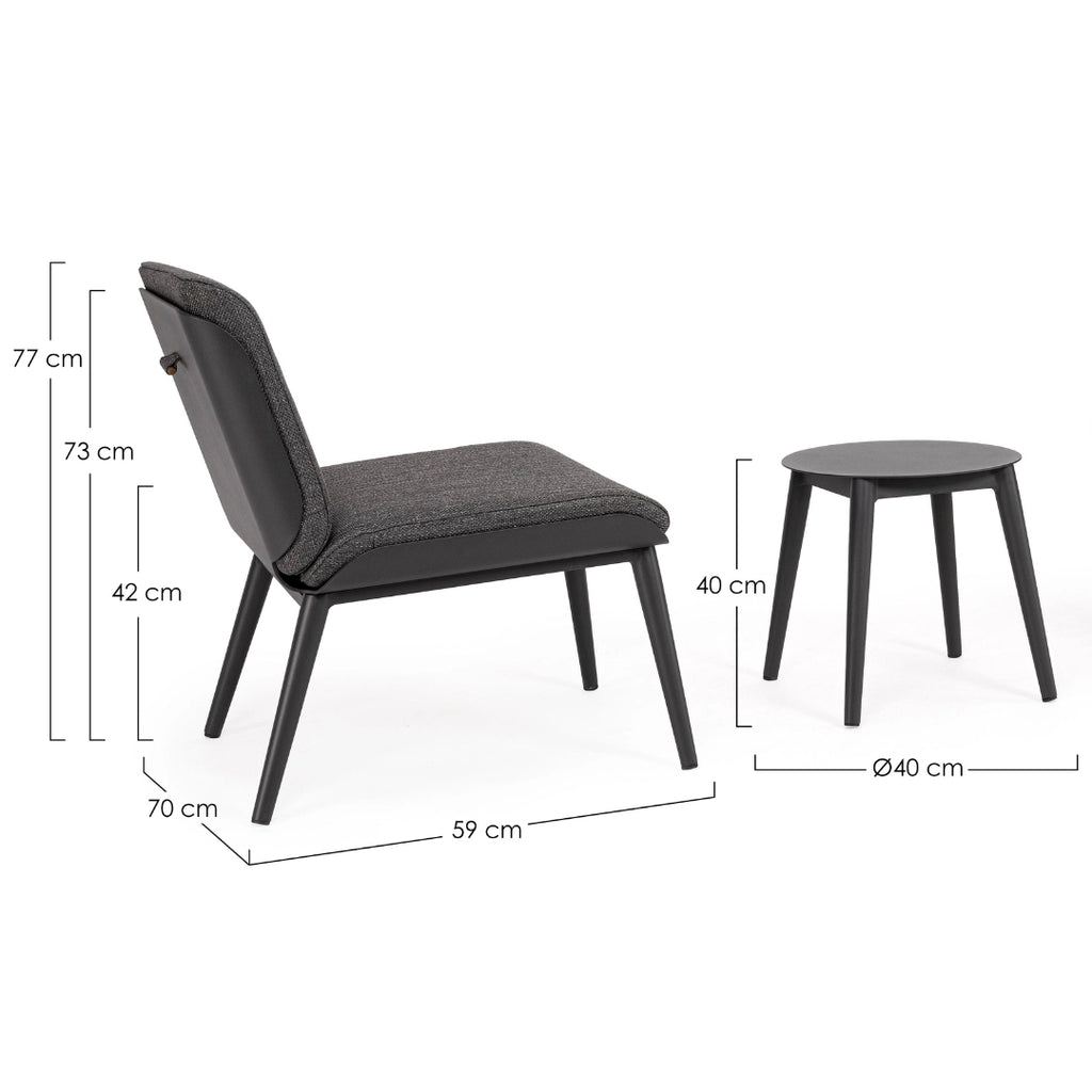 ISABELA Outdoor Lounge Chair Set Dimensions - Bizzotto | Milola