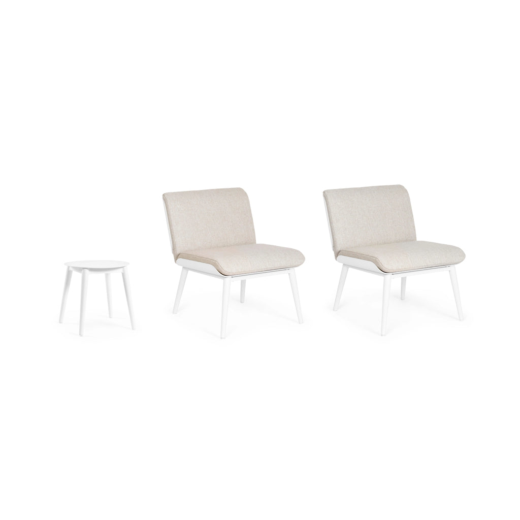 ISABELA Outdoor Lounge Chair Set in White - Bizzotto | Milola