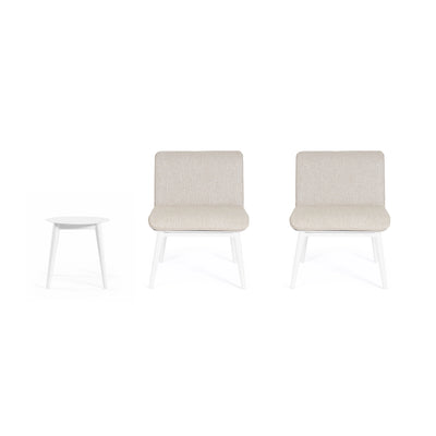 ISABELA Outdoor Lounge Chair Set in White - Bizzotto | Milola