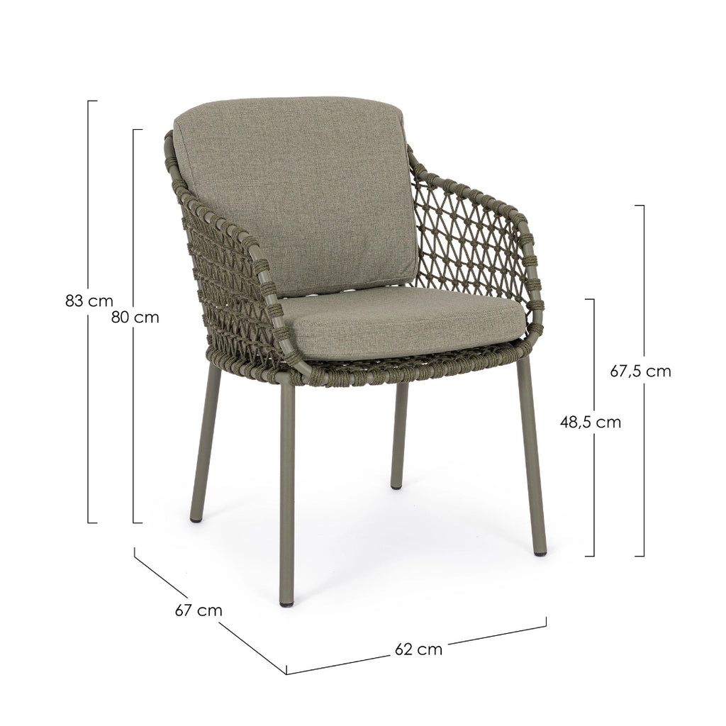 IVISSA Outdoor Dining Chair Dimensions - Bizzotto | Milola