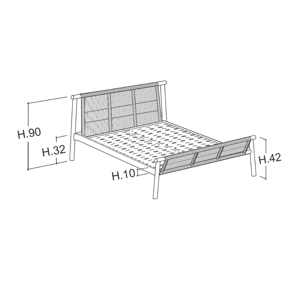 JACK-E INTRECCIO Bed with Woven Headboard - Bolzan | Milola