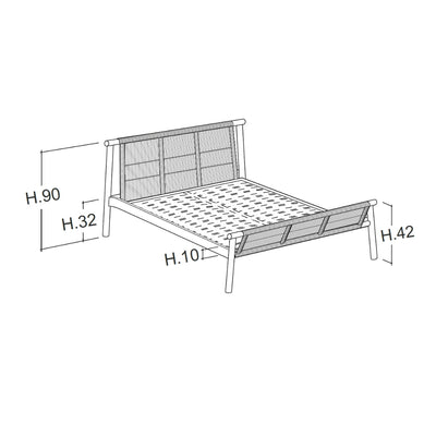 JACK-E INTRECCIO Bed with Woven Headboard - Bolzan | Milola