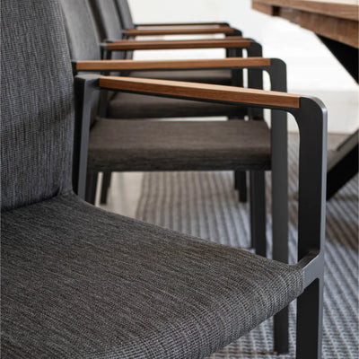 JALISCO Outdoor Dining Chair in Charcoal - Bizzotto | Milola