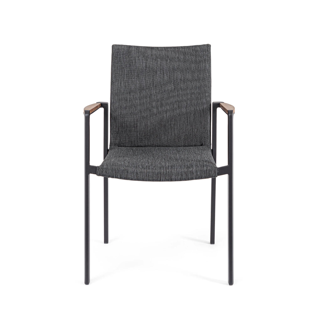 JALISCO Outdoor Dining Chair in Charcoal - Bizzotto | Milola