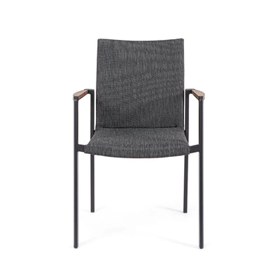 JALISCO Outdoor Dining Chair in Charcoal - Bizzotto | Milola