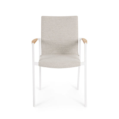 JALISCO Outdoor Dining Chair in White/Beige - Bizzotto | Milola