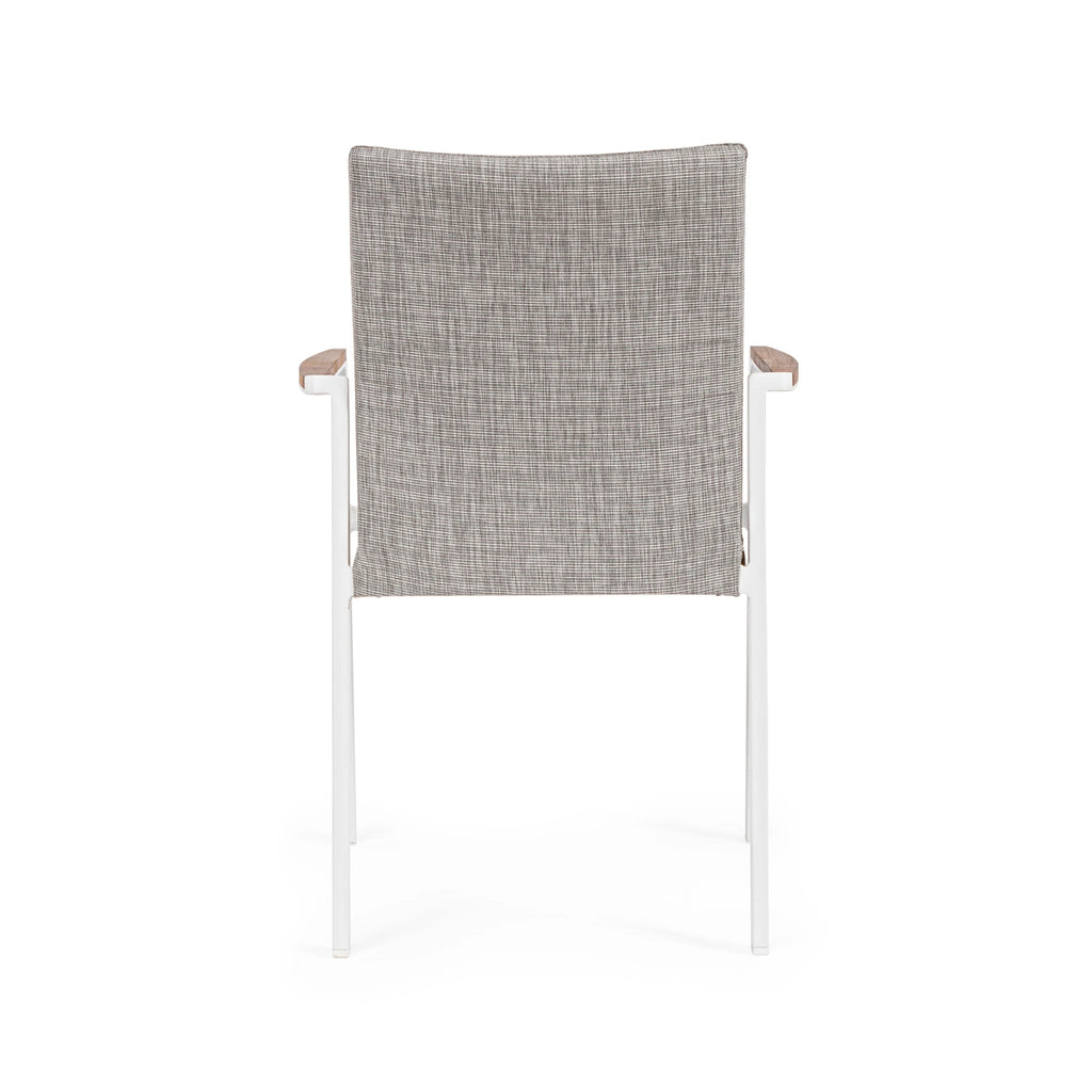 JALISCO Outdoor Dining Chair in White/Grey - Bizzotto | Milola