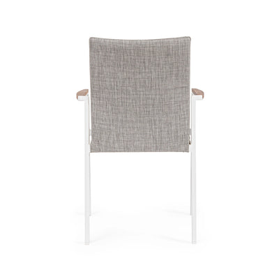 JALISCO Outdoor Dining Chair in White/Grey - Bizzotto | Milola