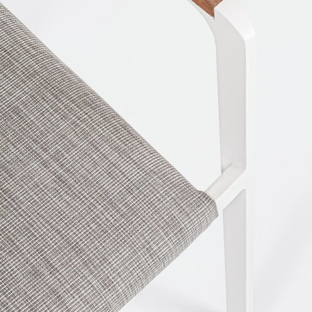 JALISCO Outdoor Dining Chair in White/Grey - Bizzotto | Milola