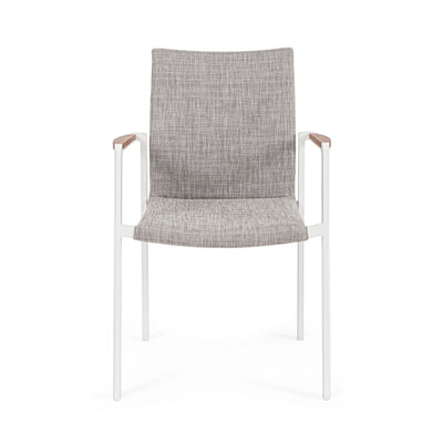 JALISCO Outdoor Dining Chair in White/Grey - Bizzotto | Milola