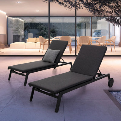 JALISCO Sunlounger in Charcoal/Grey - Bizzotto | Milola