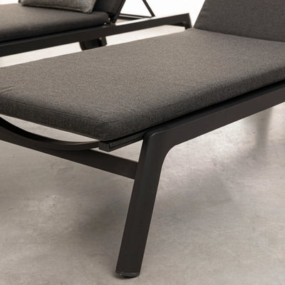 JALISCO Sunlounger in Charcoal/Grey - Bizzotto | Milola