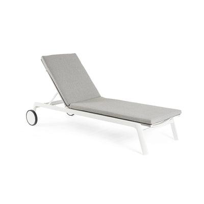 JALISCO Sunlounger in White/Grey - Bizzotto | Milola