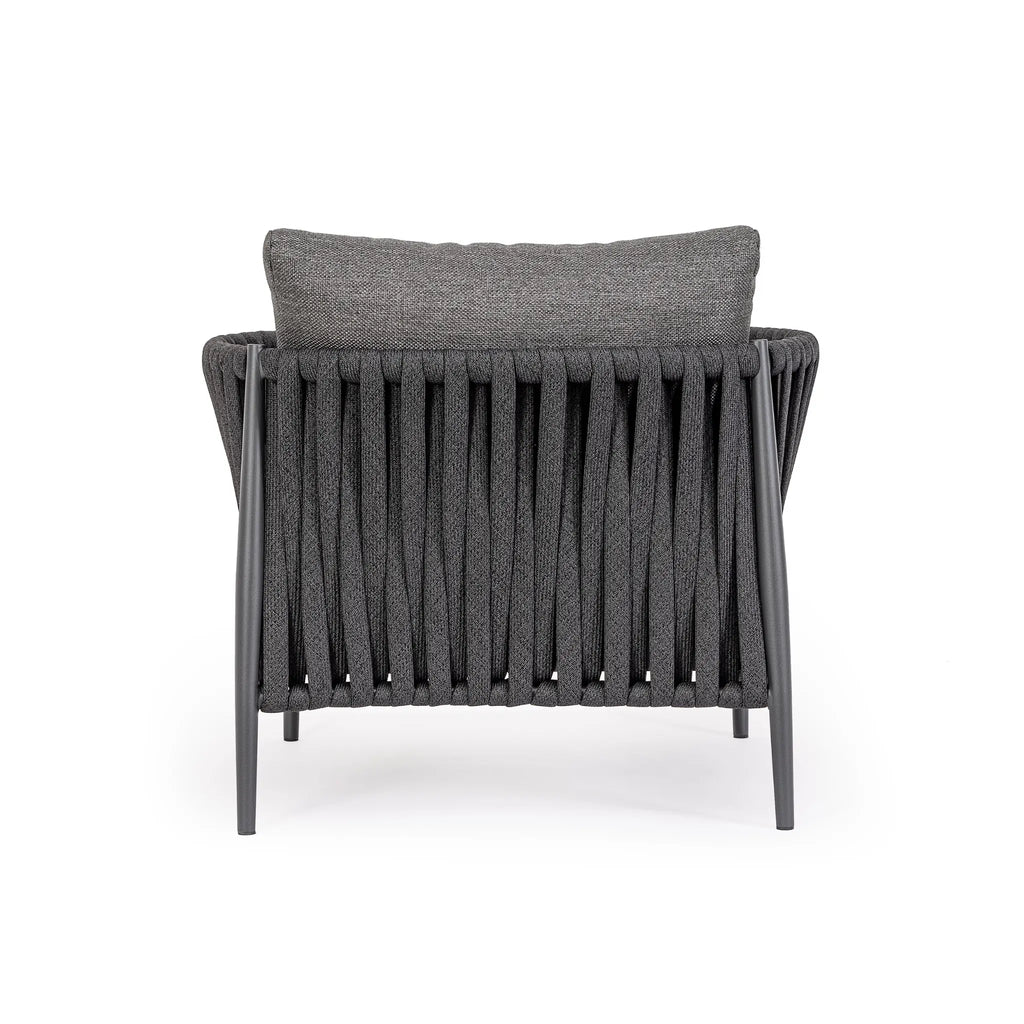 JACINTA Outdoor Lounge Chairs in Charcoal - Bizzotto | Milola