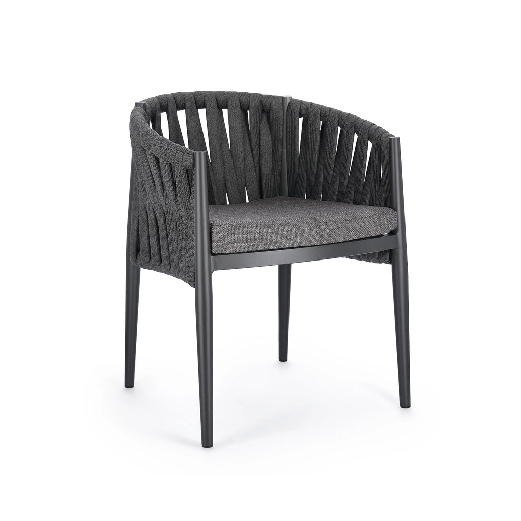 JACINTA Outdoor Dining Chair in Charcoal - Bizzotto | Milola