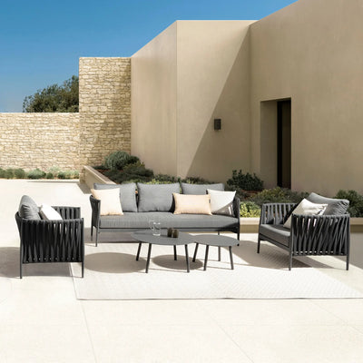 JACINTA Outdoor Lounge Chairs in Charcoal - Bizzotto | Milola