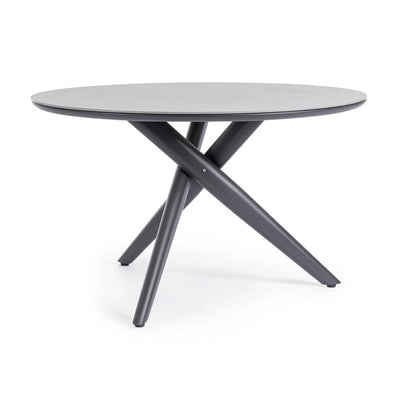 JULIAN Round Sintered Stone Outdoor Dining Table (120cm) in Anthracite - Bizzotto | Milola