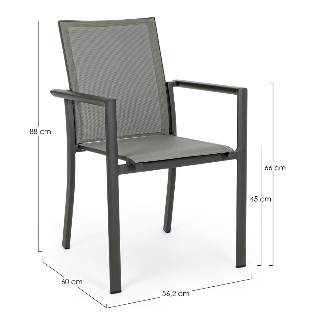 JULIAN Round Sintered Stone Outdoor Dining Table (120cm) Chair Dimensions - Bizzotto | Milola