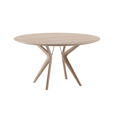 LAKRI Round Dining Table in Oak Natural Soap - Artisan | Milola