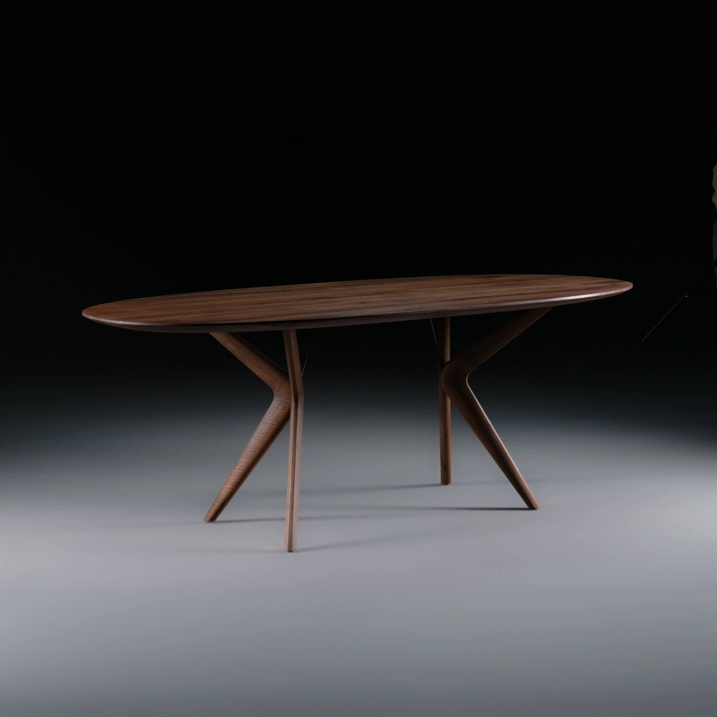 LAKRI Oval Dining Table in Walnut Natural Oil - Artisan | Milola