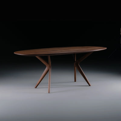 LAKRI Oval Dining Table in Walnut Natural Oil - Artisan | Milola