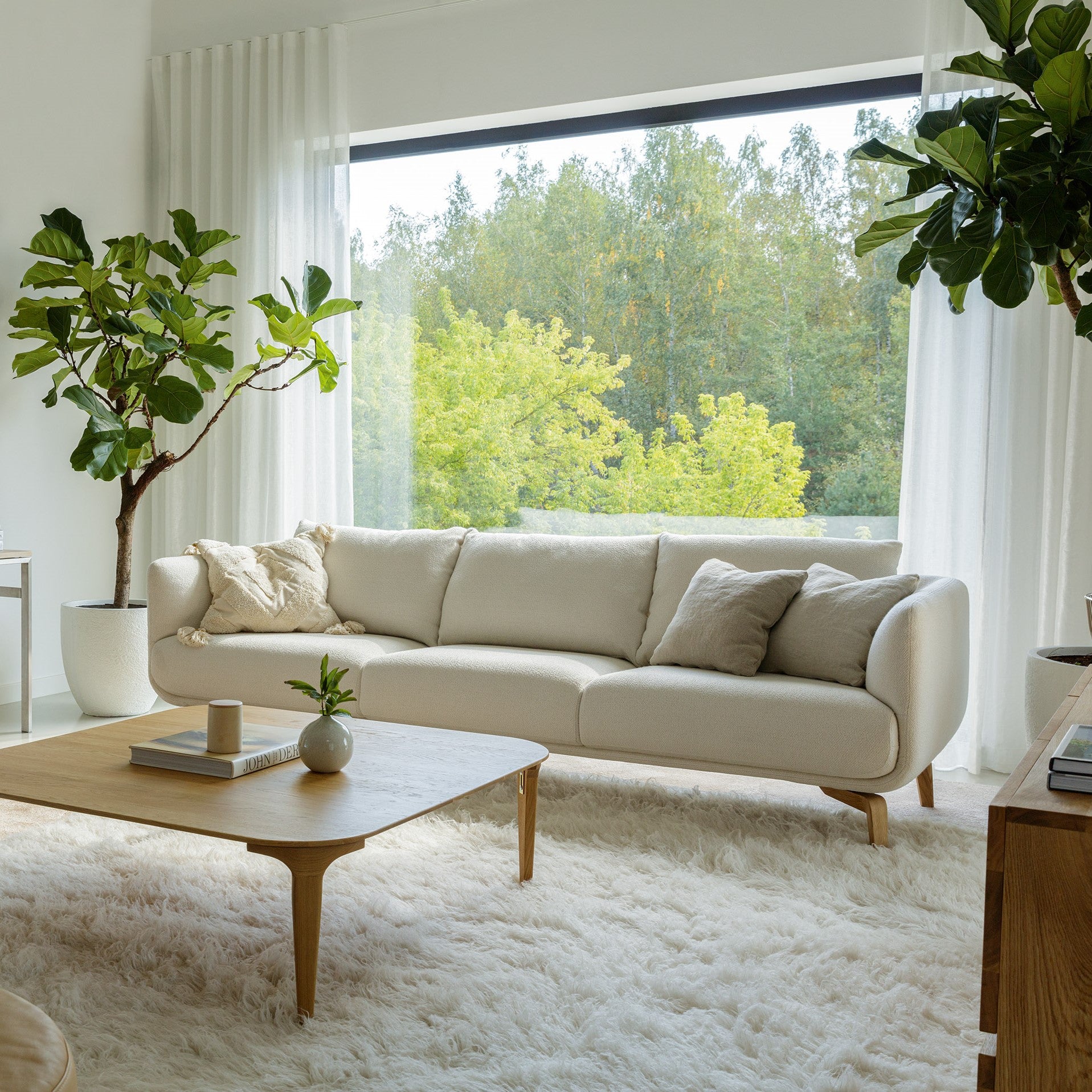 MOA 3 Seater Sofa in White in Scandi Living Room - Sits | Milola