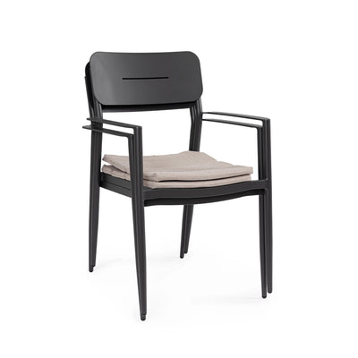 NEBULA Outdoor Dining Chair in Antracite - Bizzotto | Milola