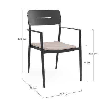 NEBULA Outdoor Dining Chair Dimensions - Bizzotto | Milola