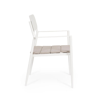 NEBULA Outdoor Dining Chair in White - Bizzotto | Milola