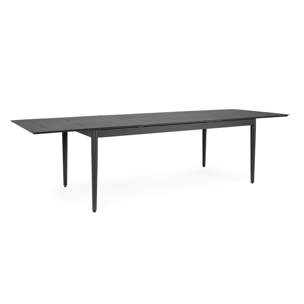 NEBULA Extendable Outdoor Table Set in Anthracite Aluminium - Bizzotto | Milola