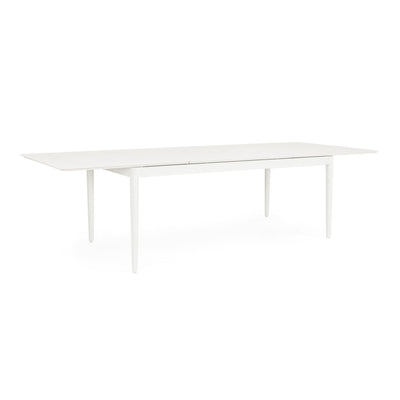 NEBULA Extendable Outdoor Table Set in White Aluminium - Bizzotto | Milola