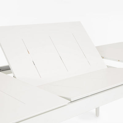 NEBULA Extendable Outdoor Table Set in White Aluminium - Bizzotto | Milola