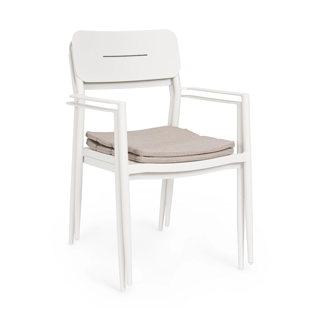 NEBULA Extendable Outdoor Table Set in White Aluminium - Bizzotto | Milola