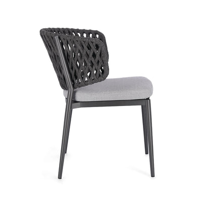 NOELIA Outdoor Dining Chair in Charcoal - Bizzotto | Milola