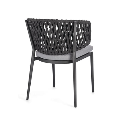 NOELIA Outdoor Dining Chair in Charcoal - Bizzotto | Milola