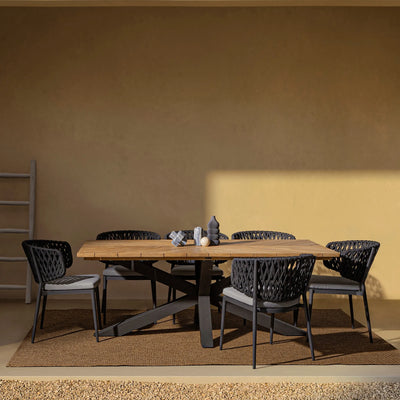 NOELIA Outdoor Dining Chair in Charcoal - Bizzotto | Milola